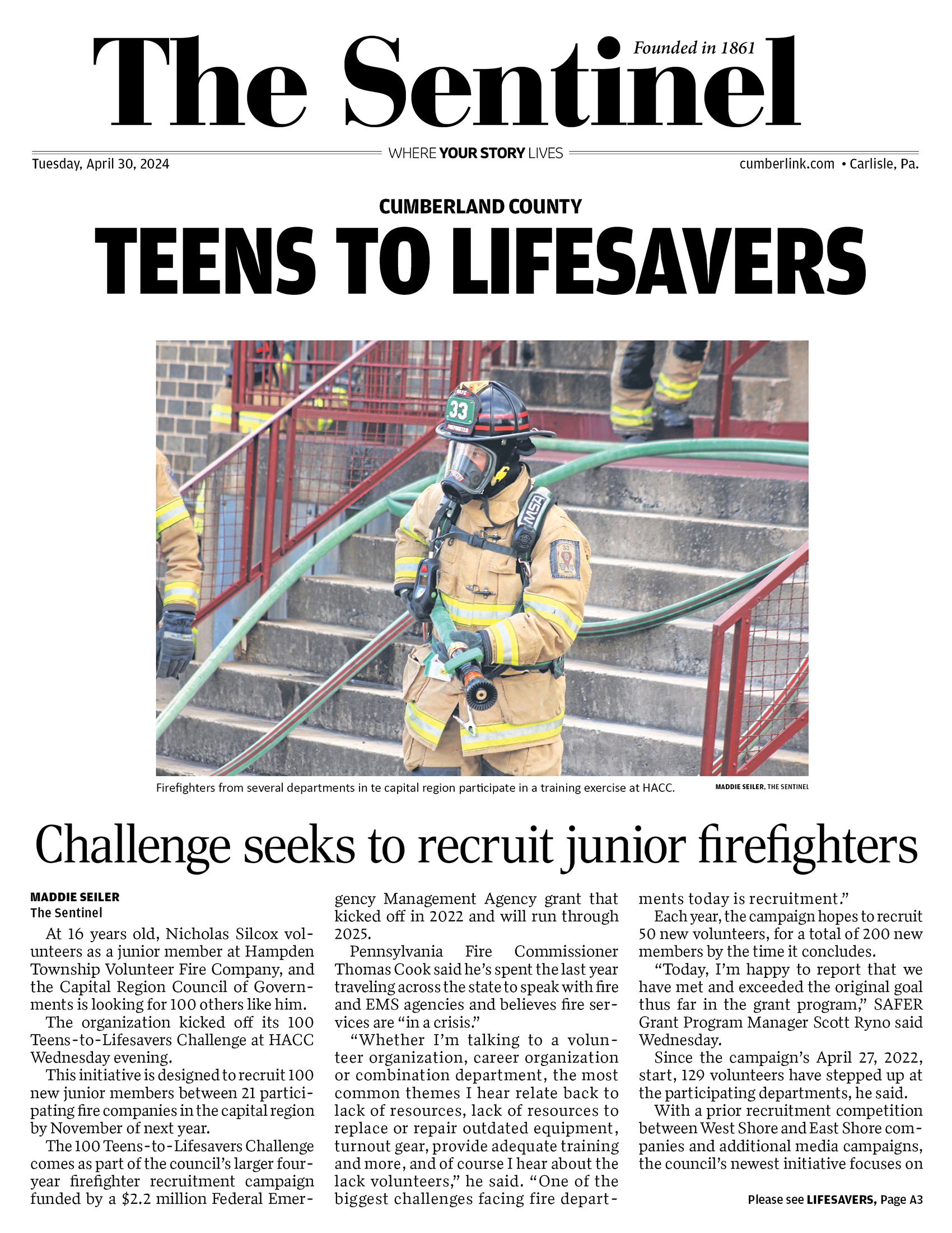 Featured image for “Capital region firefighter recruitment campaign targets junior volunteers”